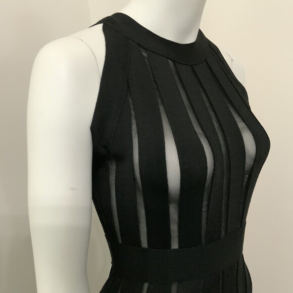 Femme Los Angeles Bandage Dress Black Body Con Sleeveless M - Picture 10 of 10